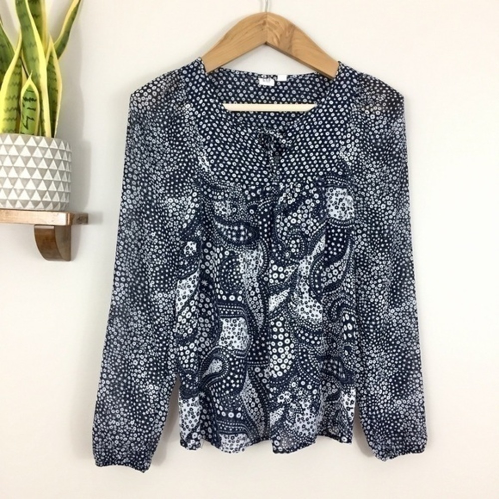 Gap Star Floral Print‎ Peasant Blouse Top
